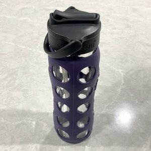 Life factory glass water bottle purple